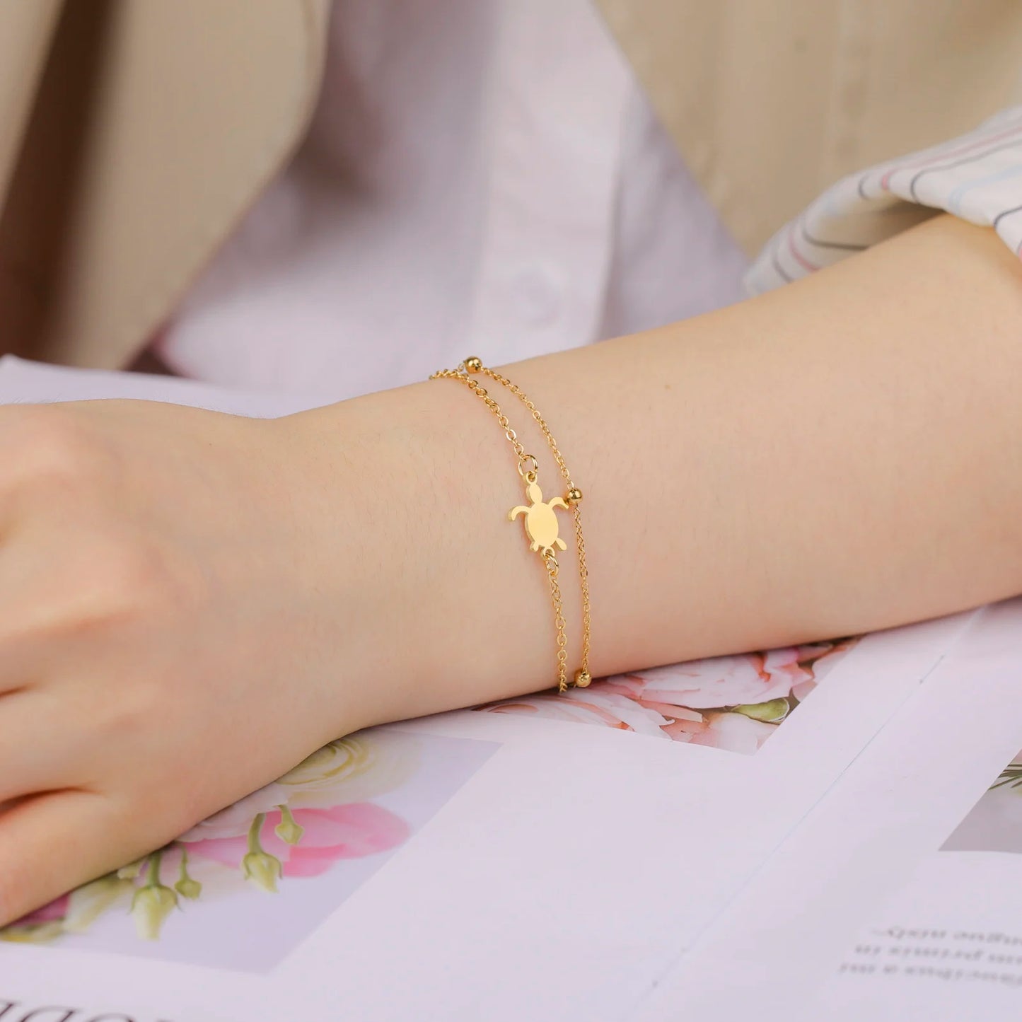 Bracelet Tortue Inoxydable